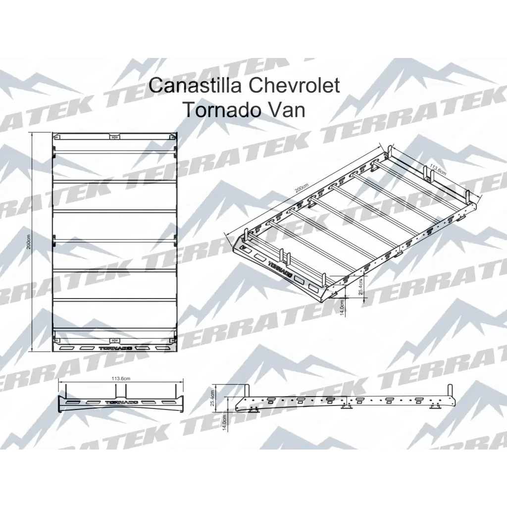 Canastilla Portaequipaje Chevrolet Tornado Van 2020-2024 - CANASTILLAS