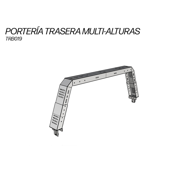 Terratek Auto Accesorios | Portería Trasera Multi-Alturas para Roll Bar para Pickup Medianas y Grandes