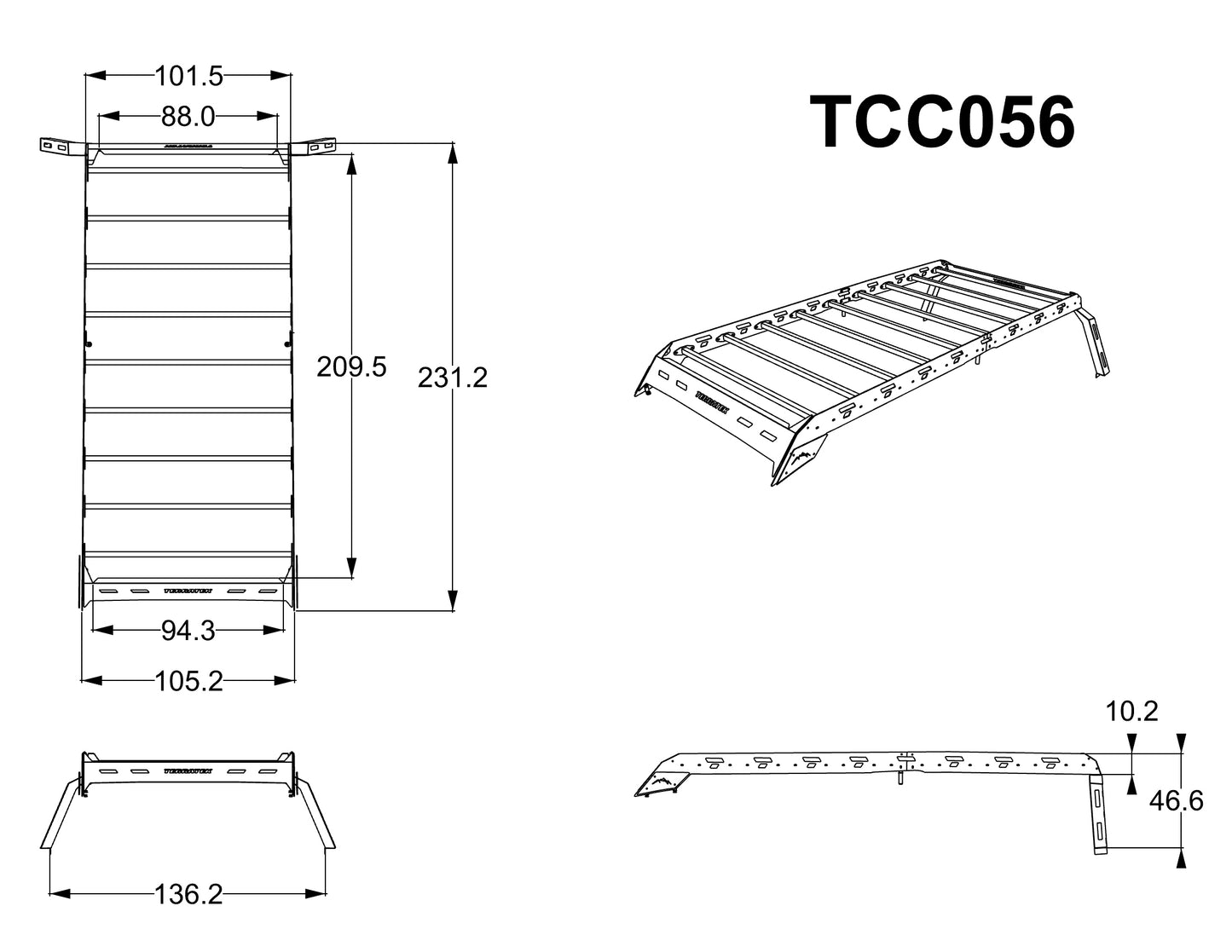 Canastilla Portaequipaje RAM 700 Doble Cabina 2020-2024