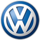 Un logotipo circular de Volkswagen azul y blanco.